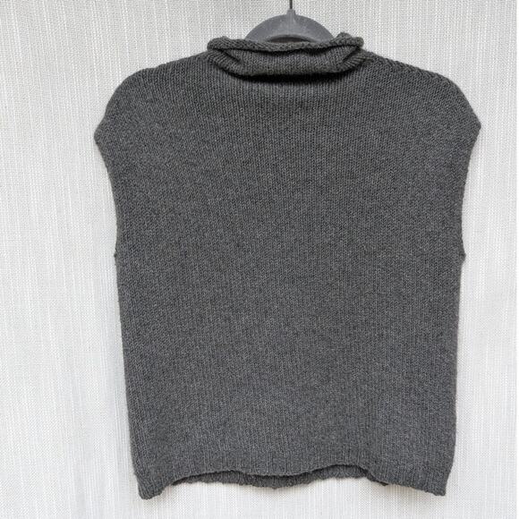 CIVIDINI Cashmere Gray Knit Cashmere High Neck Sleeveless Italy Sweater, size 44 - Picture 2 of 6